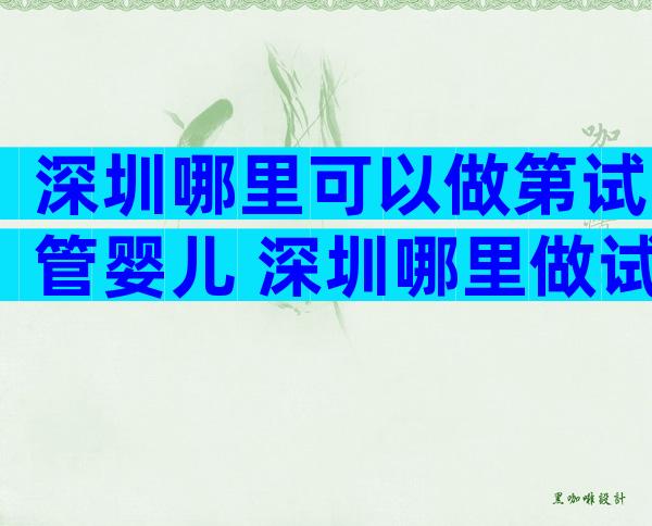 深圳哪里可以做第试管婴儿 深圳哪里做试管婴儿成功率比较高